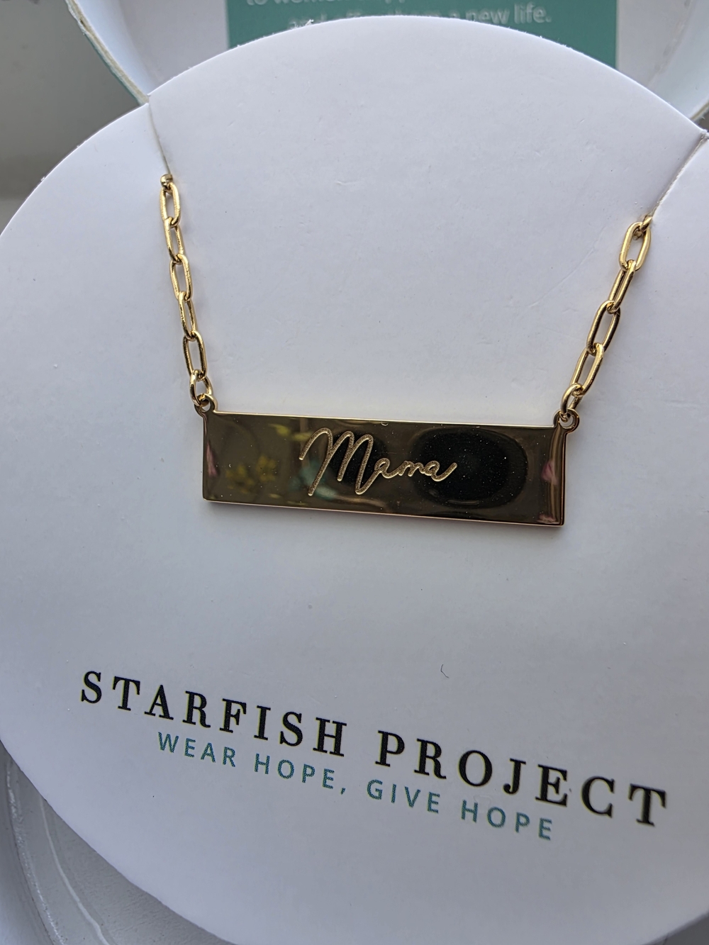 Gold 'Mama' Bar Necklace
